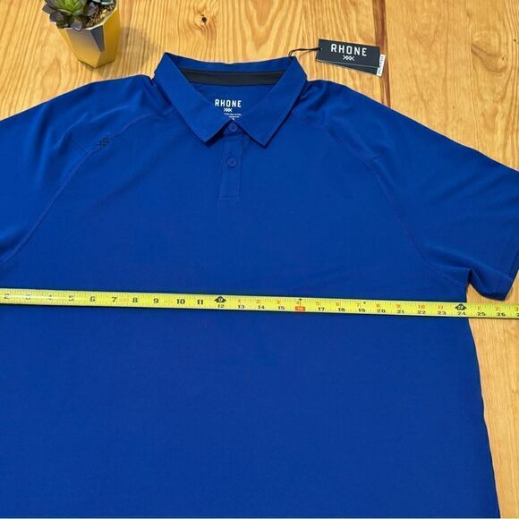 NWT RHONE Delta Pique Polo Self Cooling Navy Blue Men’s XXL Performance Golf (1) - Picture 5 of 9